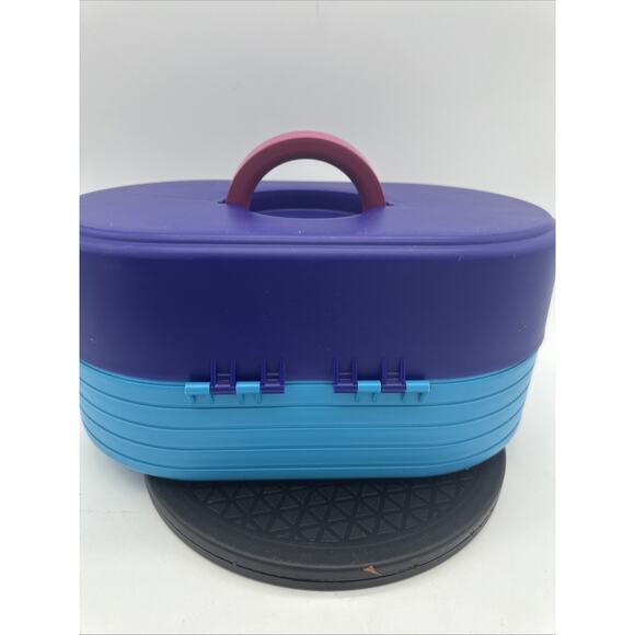 Vintage Teal Original Caboodles 3 Tier Makeup Storage Carrying Case With Mirror - Picture 3 of 10